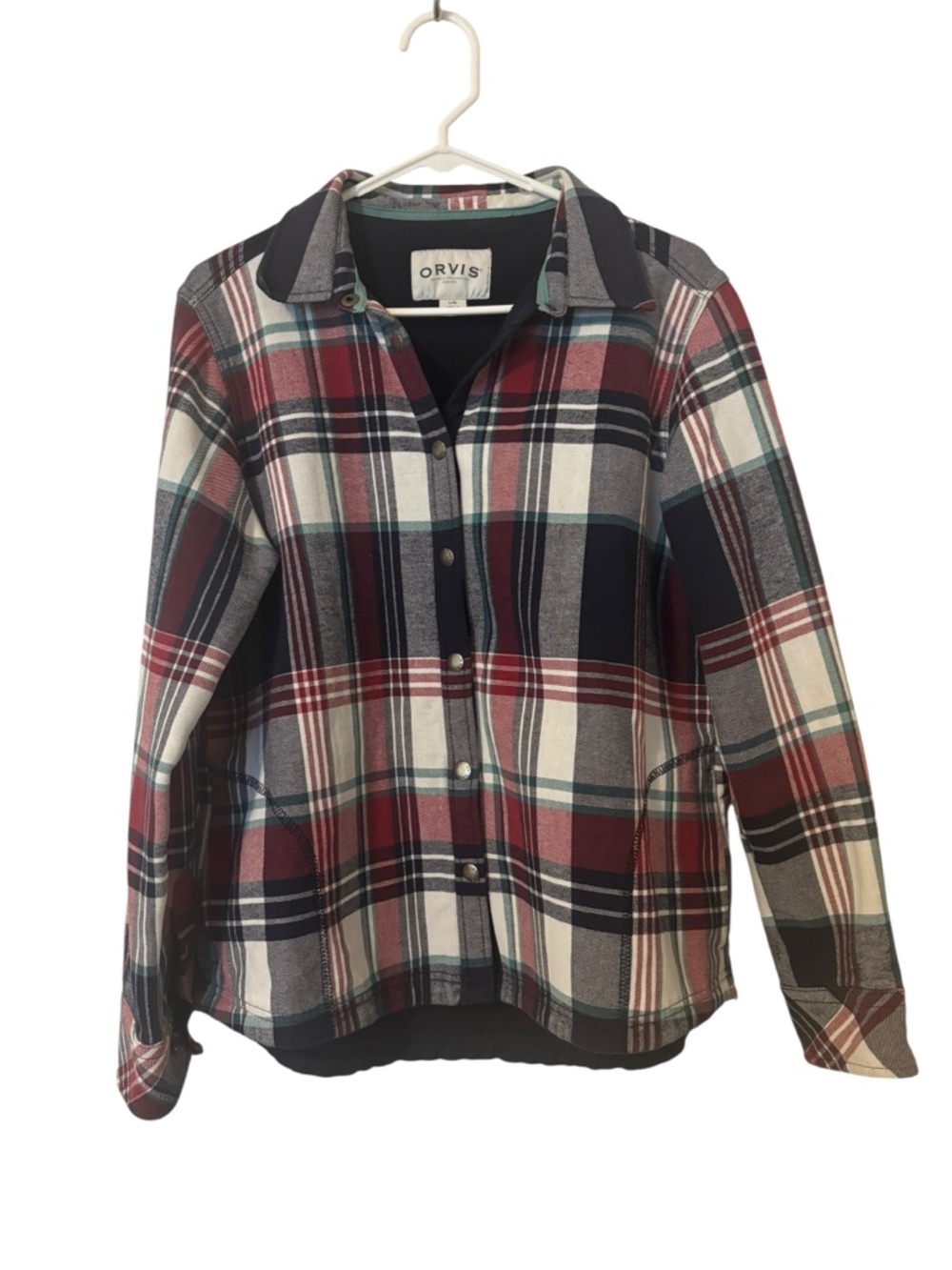 Orvis L Plaid Button-Up Fleece Lined Shacket Western Outdoors